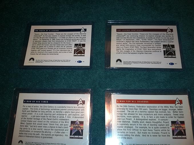 PARAMOUNT PICTURES Star Trek 25th Anniversary Hologram Trading Card Set (H1-H4 4 Cards)