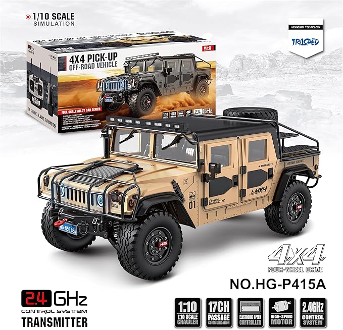TOUCAN RC HOBBY HG 4x4 RC Off-Road Vehicle P415A Pro Pick-up for 1:10 Crawler Sound Light for Ages 14+