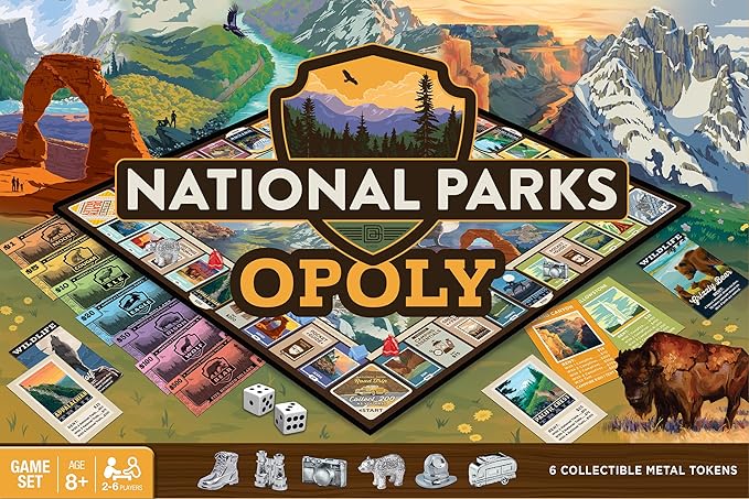 Masterpieces National Parks Opoly by Anderson Design - Premium Quality Educational and Fun Activity for Kids and Families - Great Gift Idea for Holidays Birthdays and Everyday Playtime