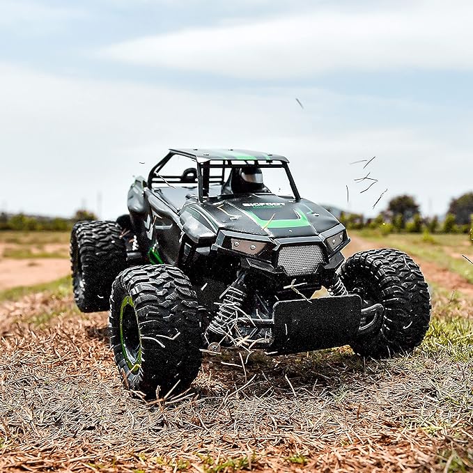 BEZGAR TB142 Remote Control Car - 1:14 Scale RC Cars 20 Km/h 2WD All-Terrains Electric Off-Road Vehicle Truck Crawler Toy with Two Rechargeable Batteries for Boys Kids and Adults