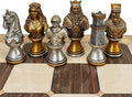 Medieval Times Crusades Knight Chess Men Set Gold &amp Silver Busts - NO Board