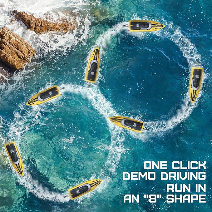 BEZGAR RC Boat - 32+ KPH Fast Remote Control Boat for Pool Lake &amp Salt Water 2.4GHz Speed Boats for Adults &amp Kids Summer Water Beach Toys Birthday Gifts for Boys &amp Girls Age 8-12 Years