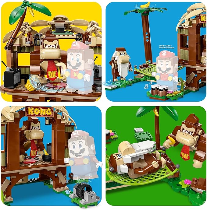 LEGO 71424 Super Mario Donkey Kong Hut Expansion Set Construction Toy with 2 Characters Combine with Starter Pack for Kids Boys and Girls Ages 8 and Above