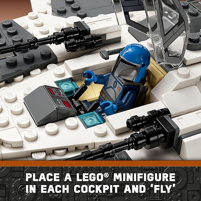 LEGO Star Wars Mandalorian Fang Fighter vs. TIE Interceptor 75348 Building Toy Set Perfect Star Wars Gift for Fans Aged 9 and Up with 3 Characters Including The Mandalorian