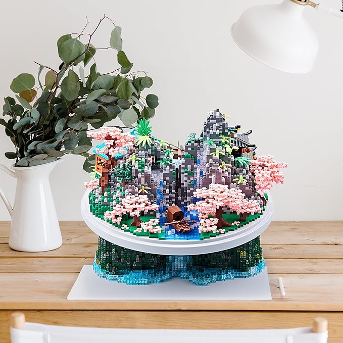7626 PCS Micro Building Blocks Set Chinese Peachtree Model for Adults Decorative Creative Present for Adult Age of 14+ Cherry Blossom Tree Building Set