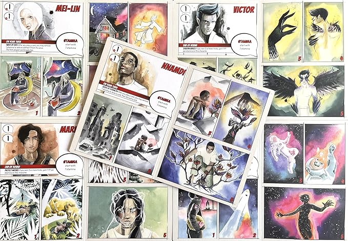 Stonemaier Games: Origin Story by Jamey Stegmaier &amp Pete Wessinger | A Trick-Taking Strategy Board Game About Creating Superheroes or Supervillains for Adults and Family | 1-5 Players 45 Mins