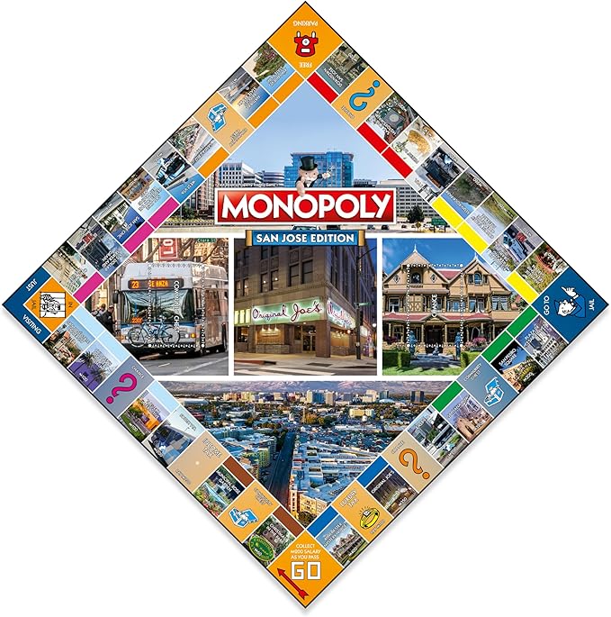 Monopoly Board Game San Jose Edition: 2-6 Players Family Board Games for Kids and Adults Board Games for Kids 8 and up for Kids and Adults Ideal for Game Night