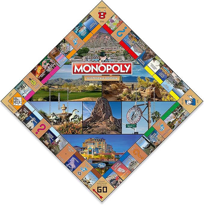Monopoly Board Game Scottsdale Edition: 2-6 Players Family Board Games for Kids and Adults Board Games for Kids 8 and up for Kids and Adults Ideal for Game Night