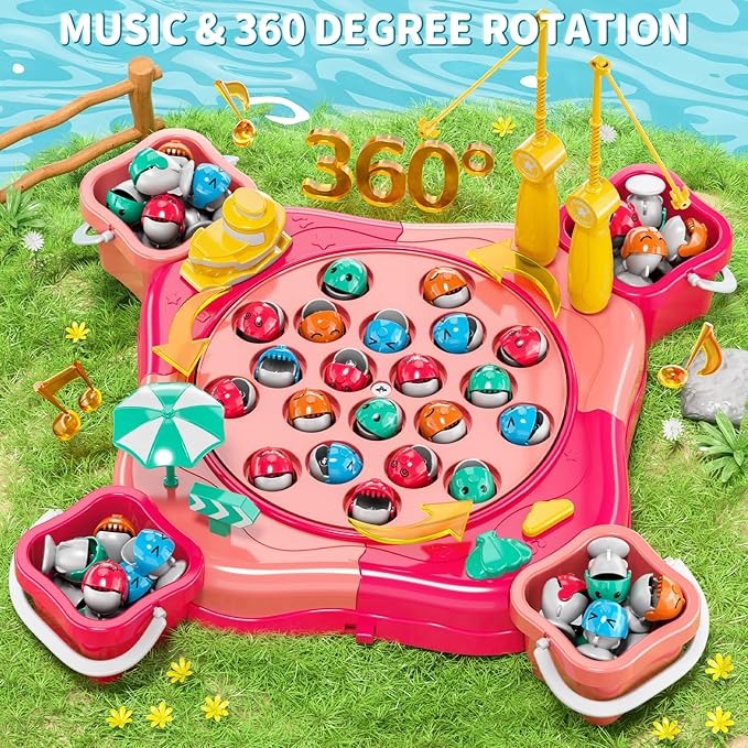 Magnetic Fishing Game for Kids Toddlers 3-5 70 pcs Fishing Toys for Kids Toddlers 3-5 Table Toys Board Game Birthday Gifts for 3 4 5 6 7 8 Years Old Kid Toddler