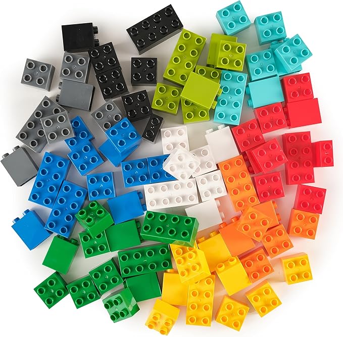 Strictly Briks Building Blocks Set - Toddler Blocks Ages 3-5 - Compatible with Lego Sets &amp Kids Building Kits - Durable Learning Toy - 84 Pieces Multicolor