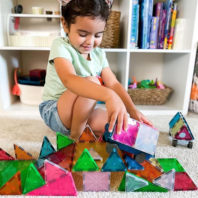 MAGNA-TILES Grand Prix 50-Piece Magnetic Construction Set The ORIGINAL Magnetic Building Brand