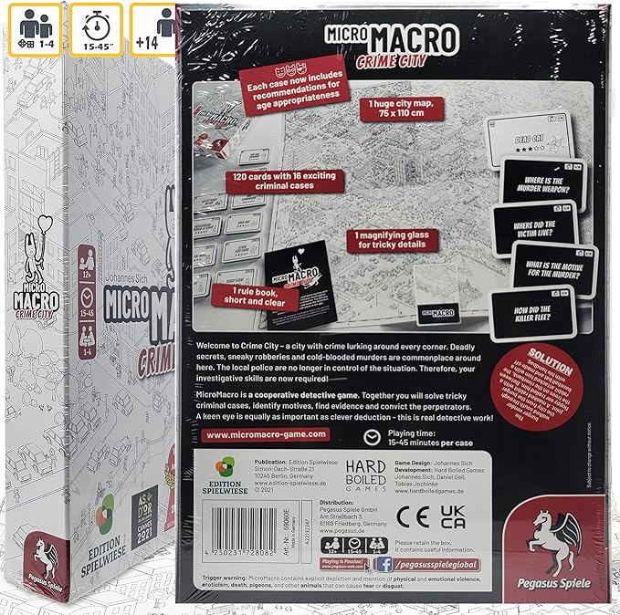 Drawstring Bag and Compatible Tokens Bundle with MicroMacro Crime City and Full House Board Games