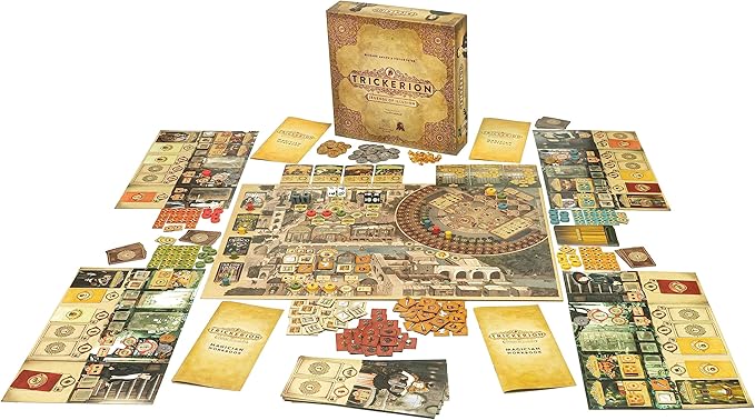 Mindclash Games Trickerion - Legends of Illusion Base Game | Victorian Steampunk Worker Placement Game for 2-4 Players | 48 Unique Trick Cards &amp Action Selection Mechanics