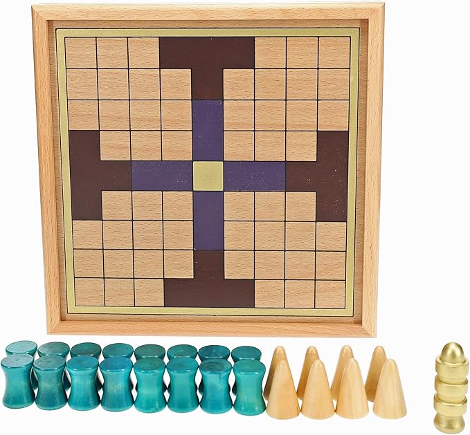 WE Games King's Table Wooden Games Tablut Viking Strategy Board Games 2 Player Games for Adults Beautiful Home Decor Wooden Board Games for Living Room Decor Quality Birthday Gifts Museum Game