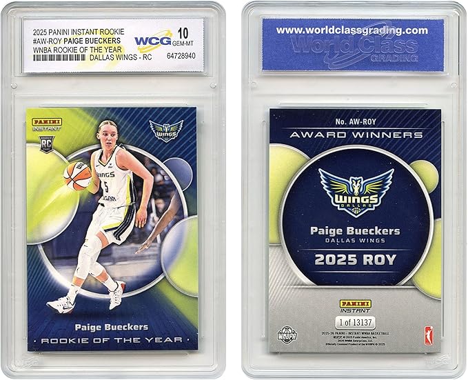 2025 Panini Paige BUECKERS WNBA Rookie of The Year Card RC #AW-Roy Official Rookie Card - Graded GEM Mint 10