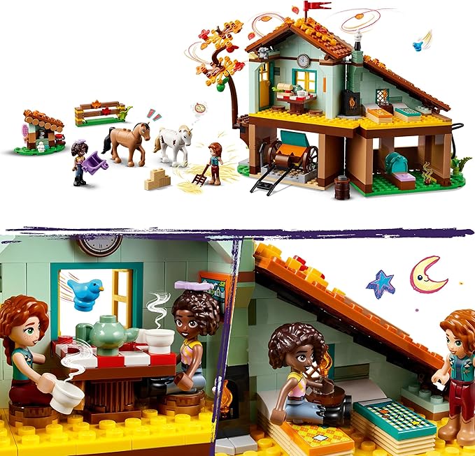 Lego Friends Autumn’s Horse Stable 41745 Building Toy Role-Play Fun for Kids Ages 7+ with 2 Mini-Dolls and 2 Horses Carriage and Riding Accessories A Gift Birthday Gift for Kids Who Love Horses