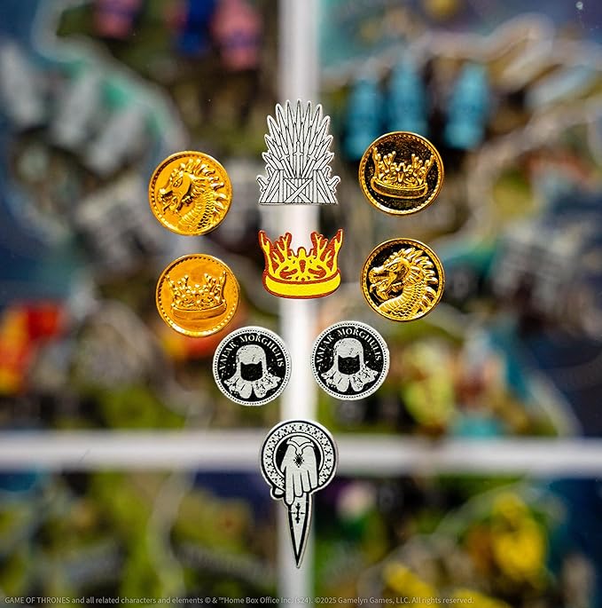 Tiny Epic Game of Thrones Board Game Strategy Game for Adults &amp Teens 1-4 Players 60+ Min Playtime Play as Iconic Westeros Characters Custom Dice Miniatures Metal Coins and Wooden Componen
