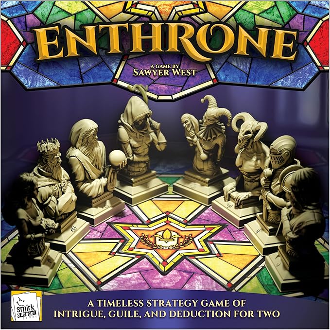 ENTHRONE – Abstract Deduction Strategy Game for 2 Players by Smirk &amp Dagger | Ages 10+ | 20–30 Min Playtime
