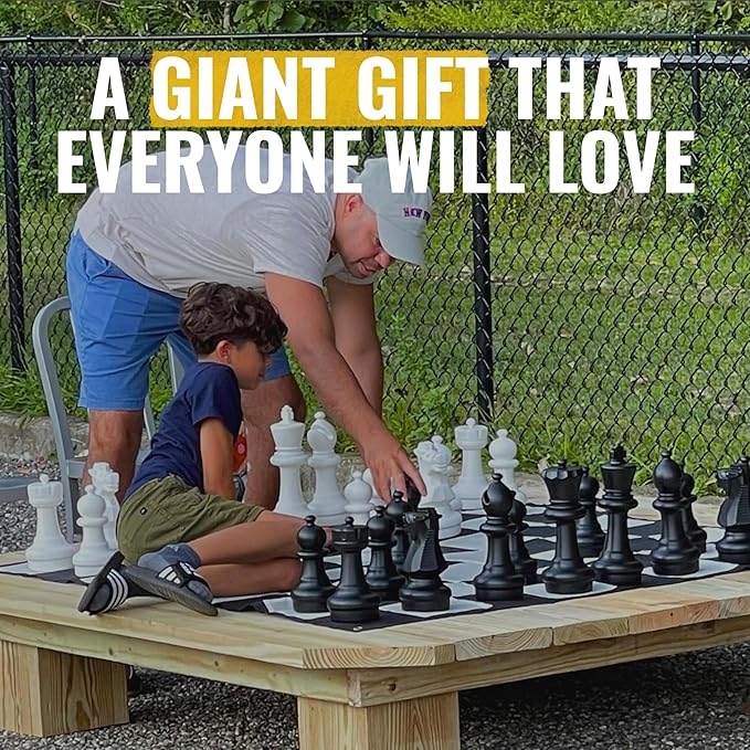 MegaChess Giant Chess Set Game with 12 Tall King - A Large Chess Set Yard Game for Families Looking for Outdoor Jumbo Games - 32 Large Pieces Made from Durable HDPE (Board Not Included)