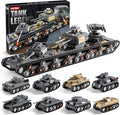 1165-Piece WW2 Army Tank Toys Building Sets Compatible with Lego Create A Large KV-VI Military Models or 8 Set WWII Tanks Great Gifts for Boys Kids