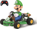 Carrera 200984P RC Official Licensed Mario Kart Pipe Kart Luigi 1:18 Scale 2.4 Ghz Remote Radio Control Car with Rechargeable LiFePO4 Battery - Kids Toys Boys/Girls