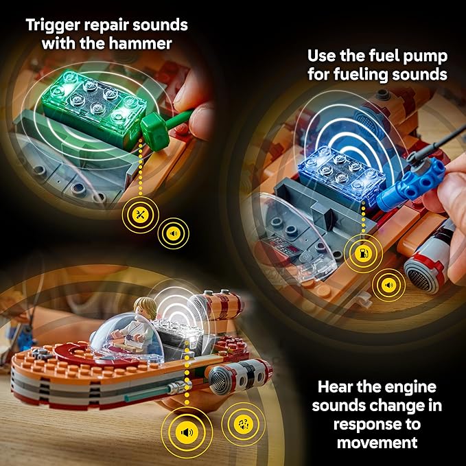 LEGO Star Wars SMART Play: Luke’s Landspeeder - Building Toy for Action Play - Compatible Set with a SMART Tag and 2 Minifigures - Gift for Boys Girls and Kids Ages 6+ - 75420