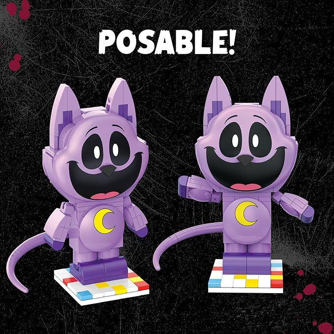 Brickcraft Poppy Playtime CatNap Smiling Critters Building Set 151 Piece Posable Purple Cat Figure with Tail Collectible Horror Game Building Toys Gift for Boys &amp Girls Ages 8 and Up