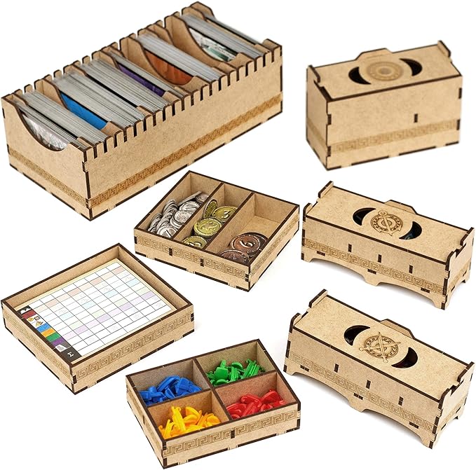 TowerRex Organizer for 7 Wonders 1st Ed and Cities Armada Leaders Expansions Storage Insert for Board Game Accessories Upgrade
