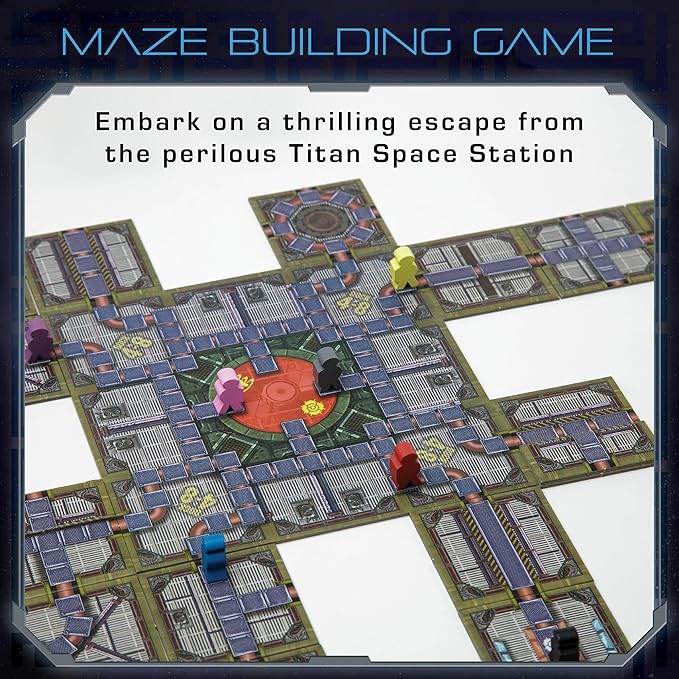 No Escape Board Game - Strategy Board Games for Adults Family Games Party Games. Unique Strategic Space Sabotage Traitor Maze Game with Tiles - Fun for Kids Teenagers Adults. 2 to 8 Players.