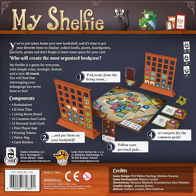 My Shelfie Board Game - Organize Your Shelf and Show Off Your Treasures! Strategy Game Fun Family Game for Kids and Adults Ages 8+ 2-4 Players 30 Minute Playtime Made by Lucky Duck Games