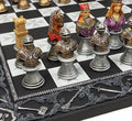 HPL Medieval Times Crusades Color Painted Busts Knights Chess Set with 17 Maltese Board