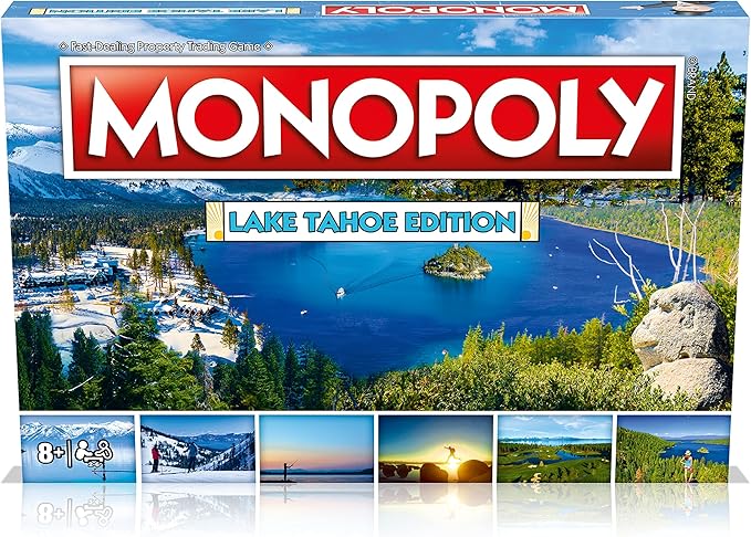 Monopoly Lake Tahoe Edition Board Game – Family Game for Ages 8+ 2-6 Players Fun for Adults and Children Ideal for Game Night