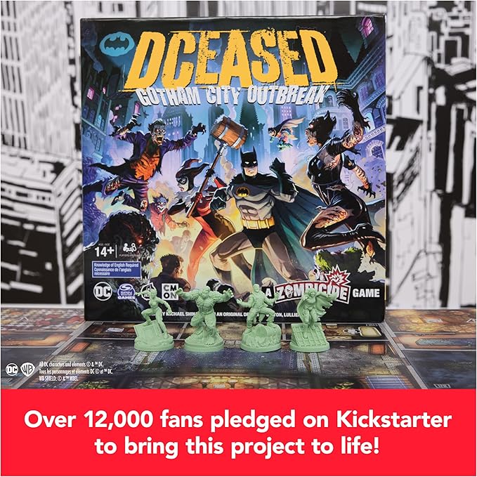 Spin Master Games DCeased: Gotham City Outbreak Part of The Zombicide Collection Collectible DC Comics Miniatures Strategy Board Game Easter Gift 1-4 Players for Ages 14 &amp Up