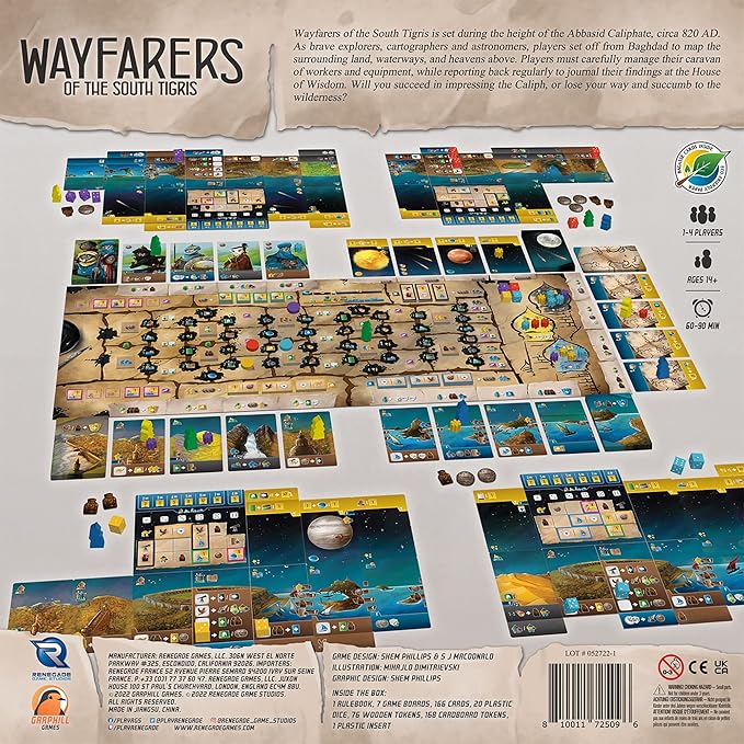 Renegade Game Studios Wayfarers of the South Tigris Dice Placement Strategy Board Game 1-4 Players 60-90 Minutes