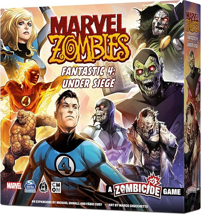 Marvel Zombies: A Zombicide Game - Fantastic 4: Under Siege - Defend or Corrupt Marvel's First Family in the Apocalypse! Cooperative Strategy Game Ages 14+ 1-6 Players 90 Min Playtime Made by CMON