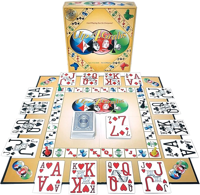 Up 4 Grabs – The Wild Card-Playing Board Game Packed with Twists and Turns – Classic Family &amp Adult Game Night Fun