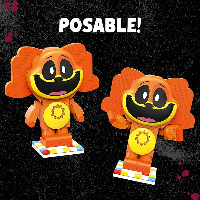 Brickcraft Poppy Playtime Dogday Smiling Critters Building Set 170 Piece Posable Orange Dog Figure with Sun Medallion Collectible Indie Horror Game Building Toys Gift for Boys &amp Girls Ages 8 and