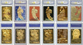 1996-97 Fleer Skybox Kobe Gold Leaf 6-Card Rookie RC Set Officially Licensed - All 6 Cards Graded Gem Mint 10