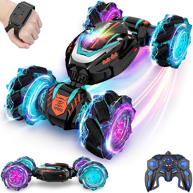Remote Control Car Gesture Sensing RC Stunt Car 4 WD Transform Off Road for Rotating 2.4Ghz Hand Controlled Remote Control Twister Cars RC Cars for Kids Boys Girls Toy Gift Age 6 7 8 9 10 11 12 yr