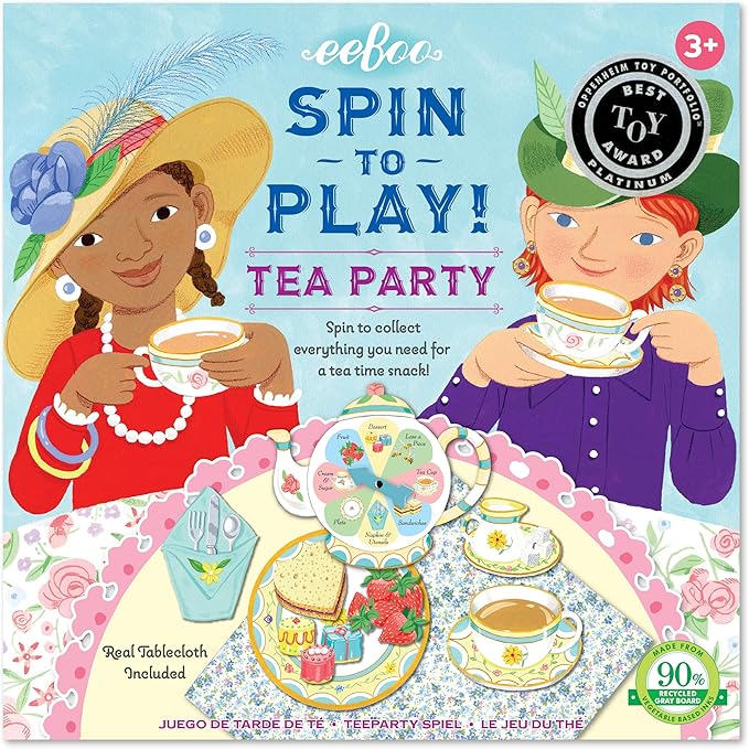 eeBoo: Tea Party Spinner Game Develops Patience and Social Skills for Children 2 to 4 Players 15 to 30 Minute Play Time for Ages 3 and up