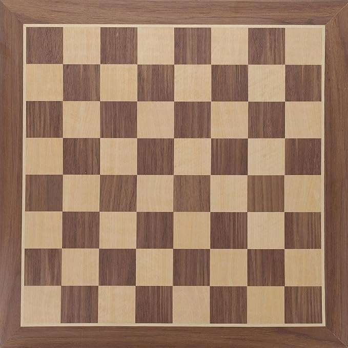 WE Games Classic Walnut Wooden Chess Board Only 14.75 inches Large Chess Board for Adults Wood Veneer Chessboard 1.5 inch Squares