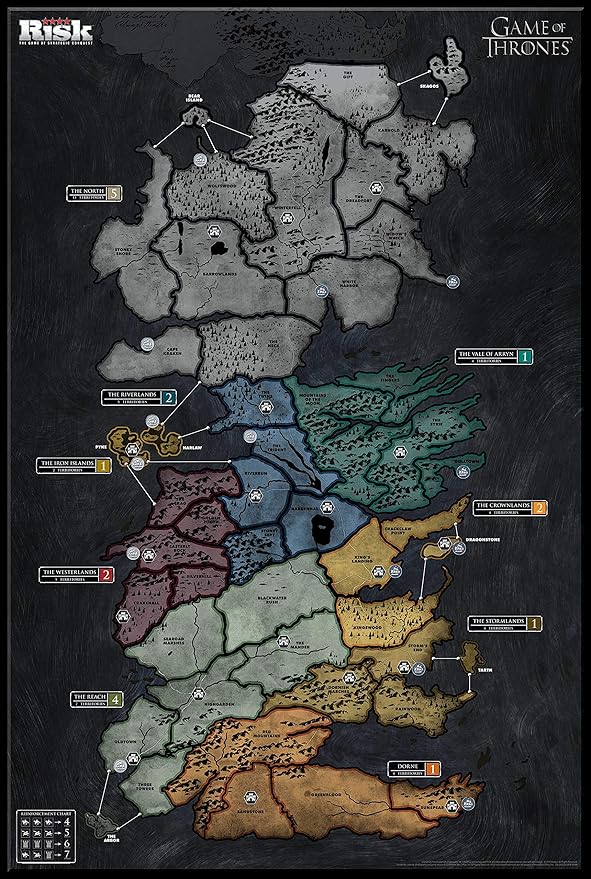 USAOPOLY Risk Themed Game of Thrones Strategy Board Game |for Game of Thrones Fans | Official Merchandise | Based on The TV Show on HBO Orignal Color