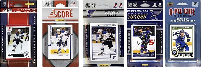 NHL St. Louis Blues 5 Different Licensed Trading Card Team Sets Brown One Size