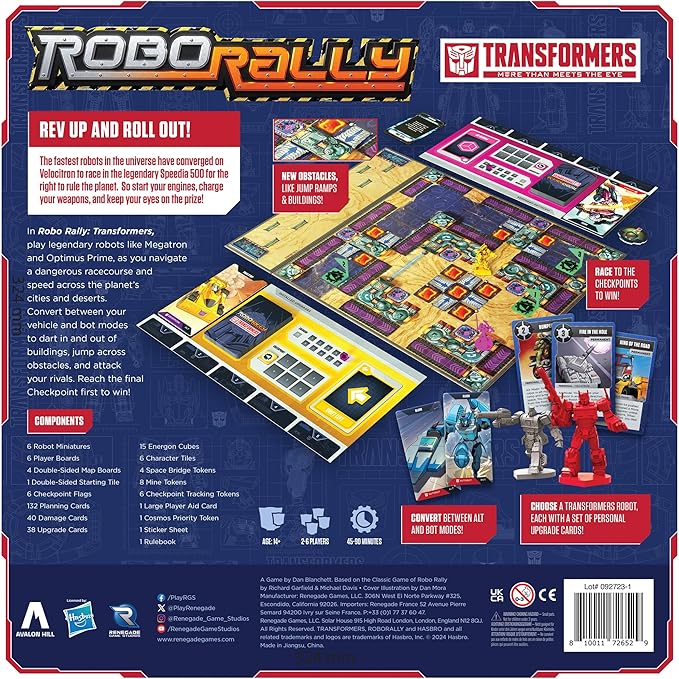 Renegade Game Studios Robo Rally Transformers Racing Board Game - 2-4 Players Ages 14+ Strategic Gameplay