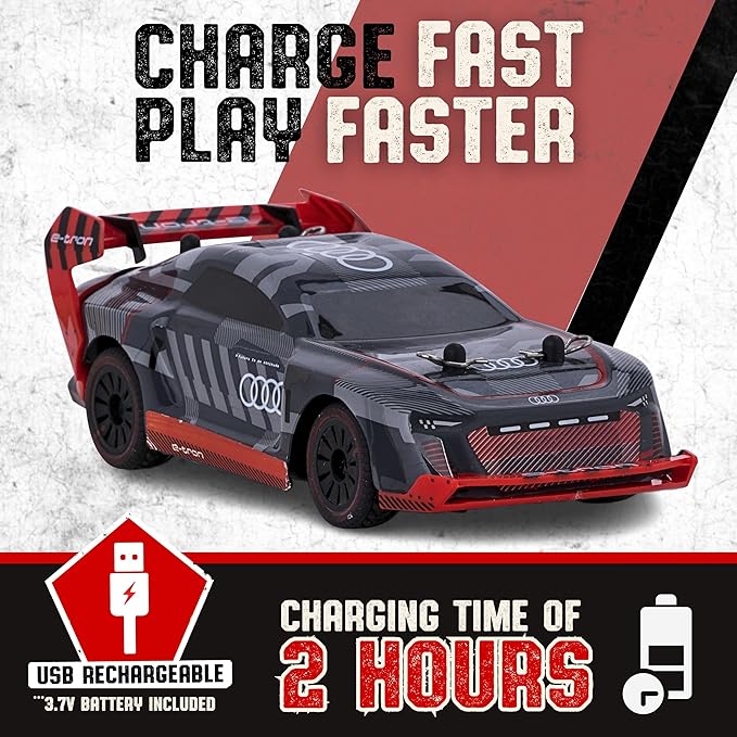 Flybar Hoonigan Hoonitron Remote Control Car for Kids – RC Drift Car RC Cars Race Car 3.7V 2.4 Ghz Detailed Replica Design USB Rechargeable Battery Included 1:32 Scale 100 ft Range 4 Mph