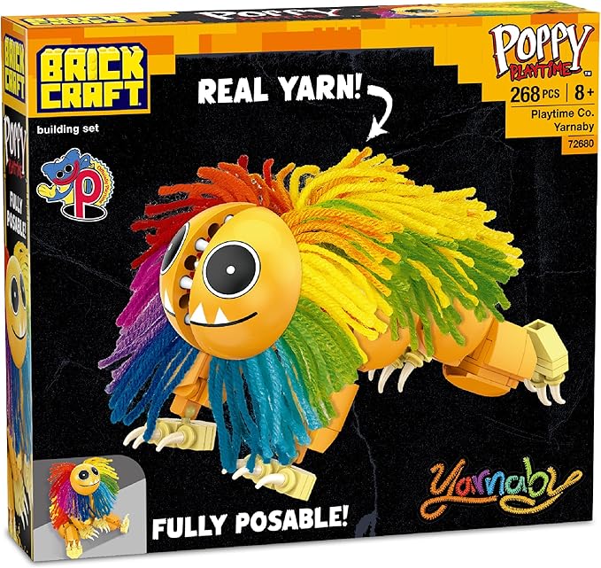 Brickcraft Poppy Playtime Chapter 4 Yarnaby Building Set with Real Yarn 268 Piece Fully Posable Creature Action Figure Collectible Horror Game Building Toys Gift for Boys &amp Girls Ages 8 and Up
