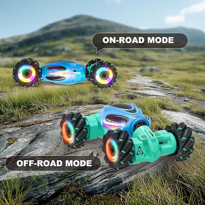Gesture RC Car1:18 4WD Transform Off-Road Stunt Car with Gesture &amp Remote Control 360° Flips Drift Vehicle with LED Lights Music All Terrain Toy Cars Gifts for Boys Girls Age 6-12