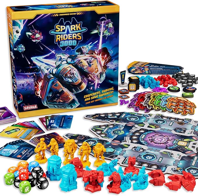 SAVANA Spark Riders 3000 - Commander Edition – Sci-Fi Survival Game | Command Repair &amp Fight with Voice-Controlled IRIS App | 1–4 Players Ages 10+ 60 Min Playtime | Strategy &amp Cooperative G
