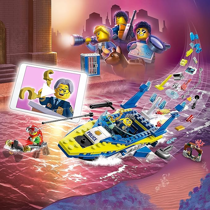 LEGO City Water Police Detective Missions 60355 Interactive Digital Building Toy Set for Kids Boys and Girls Ages 6+ (278 Pieces)
