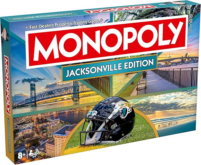 Monopoly Board Game – Jacksonville FL Edition: 2-6 Players Family Board Games for Kids and Adults Board Games for Kids 8 and Up Ideal for Game Night